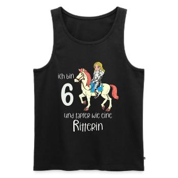 Geburtstagsshirt Ritterin - 6 Geburtstag Mädchen - Männer Premium Bio Tank Top - Schwarz - Vorne - Michal (187cm)