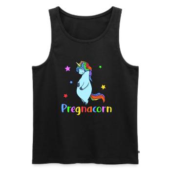 Schwangeres Einhorn - Pregnacorn - Männer Premium Bio Tank Top - Schwarz - Vorne - Michal (187cm)