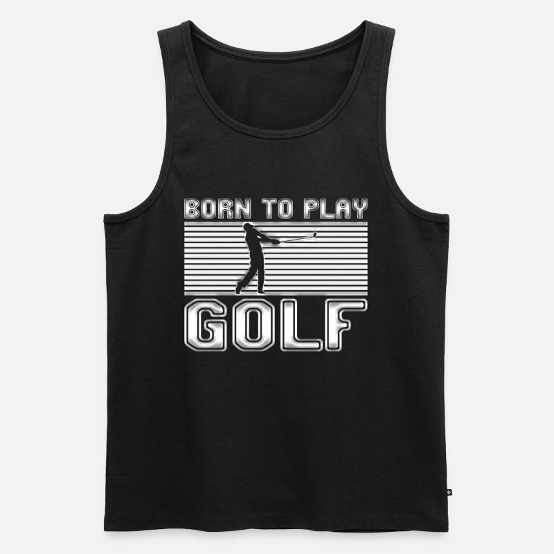 Golf - Männer Premium Bio Tank Top - Schwarz