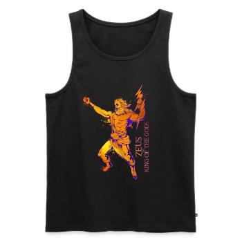 King of the Gods - Zeus - Men's Premium Organic Tank Top - black - Front - AI Model Male 178 light (178cm)
