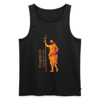Gott des Meeres - Poseidon - Männer Premium Bio Tank Top - Schwarz - Vorne - AI Model Male 178 light (178cm)