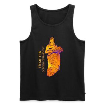 Göttin der Ernte - Demeter - Männer Premium Bio Tank Top - Schwarz - Vorne - AI Model Male 178 light (178cm)