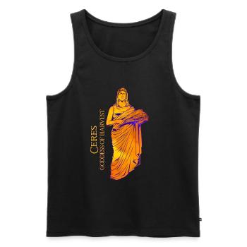 Göttin der Ernte - Ceres - Männer Premium Bio Tank Top - Schwarz - Vorne - AI Model Male 178 light (178cm)