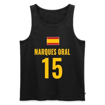 Spain Soccer Booze Jersey For Groups - Men's Premium Organic Tank Top - black - Front - Michal (187cm)