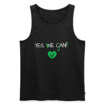 Yes We Can Veganer Vegan Tierfreund Tierschutz - Männer Premium Bio Tank Top - Schwarz - Vorne - AI Model Male 178 light (178cm)