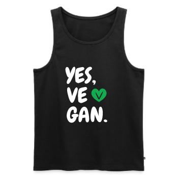Yes We Can Veganer Vegan Tierfreund Tierschutz - Männer Premium Bio Tank Top - Schwarz - Vorne - AI Model Male 178 light (178cm)