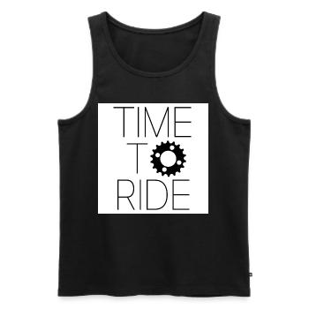 time to ride - Débardeur bio Premium Homme - noir - Devant - Michal (187cm)