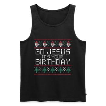 Go Jesus it's Your Birthday Ugly Christmas - Débardeur bio Premium Homme - noir - Devant - Michal (187cm)
