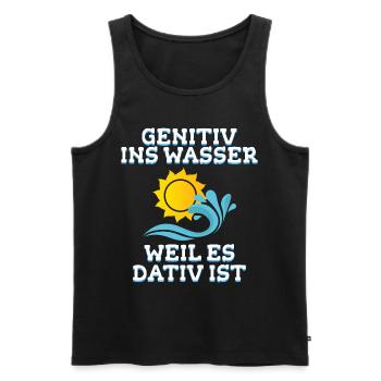 Lehrer Wasser Deutsch Humor Geschenk - Männer Premium Bio Tank Top - Schwarz - Vorne - Michal (187cm)