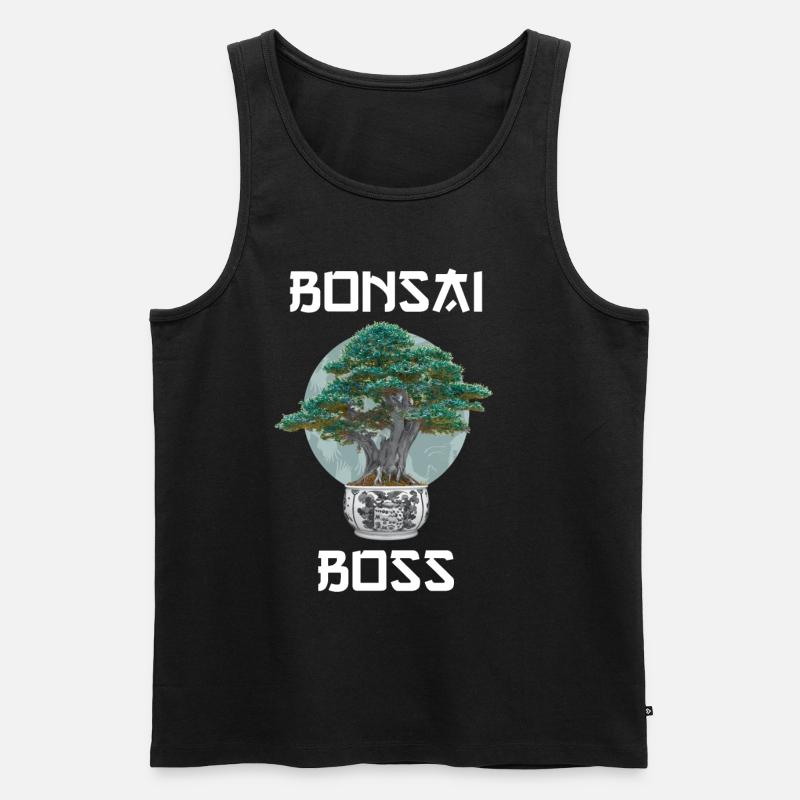 Bonsai Baum Meditation Geschenk - Männer Premium Bio Tank Top - Schwarz