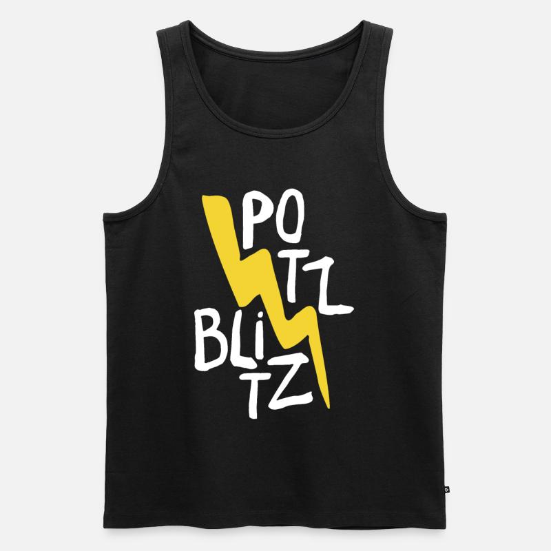 Potzblitz, lustiges süßes Design - Männer Premium Bio Tank Top - Schwarz