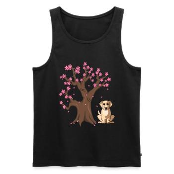 Labrador Retriver Dog Love-r Japanese Cherry Bloss - Débardeur bio Premium Homme - noir - Devant - Michal (187cm)