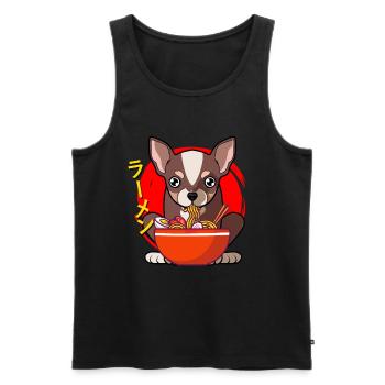 Chihuahua Japanese Ramen Dog Ramen - Men's Premium Organic Tank Top - black - Front - AI Model Male 178 light (178cm)