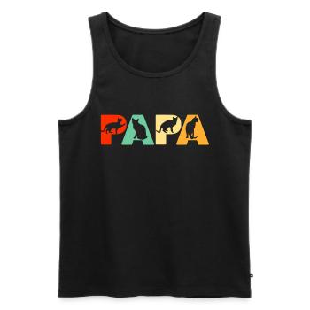 Retro Chat Papa Chemise, Drôle Papa Chat Père Cadeau - Débardeur bio Premium Homme - noir - Devant - Michal (187cm)