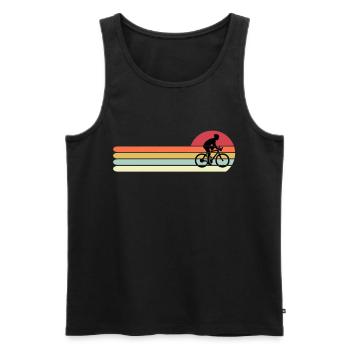Chemise de cyclisme drôle, cadeau de cyclisme vintage rétro fo - Débardeur bio Premium Homme - noir - Devant - Michal (187cm)