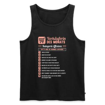 Verkäuferin Des Monats | Kundenfragen Einzelhandel - Männer Premium Bio Tank Top - Schwarz - Vorne - Michal (187cm)
