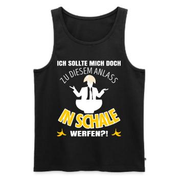 Anti Dressedcode Gast | Scherz Outfit | In Schale - Männer Premium Bio Tank Top - Schwarz - Vorne - Michal (187cm)