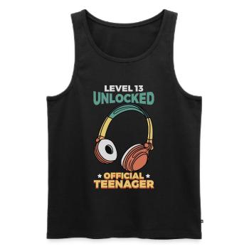 Level 13 unlocked Teenager Geschenk 13. Geburtstag - Männer Premium Bio Tank Top - Schwarz - Vorne - AI Model Male 178 light (178cm)