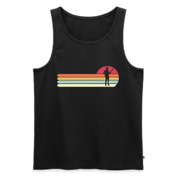 Retro Vintage Bass Gift for Dad, Funny Bass - Men's Premium Organic Tank Top - black - Front - Michal (187cm)