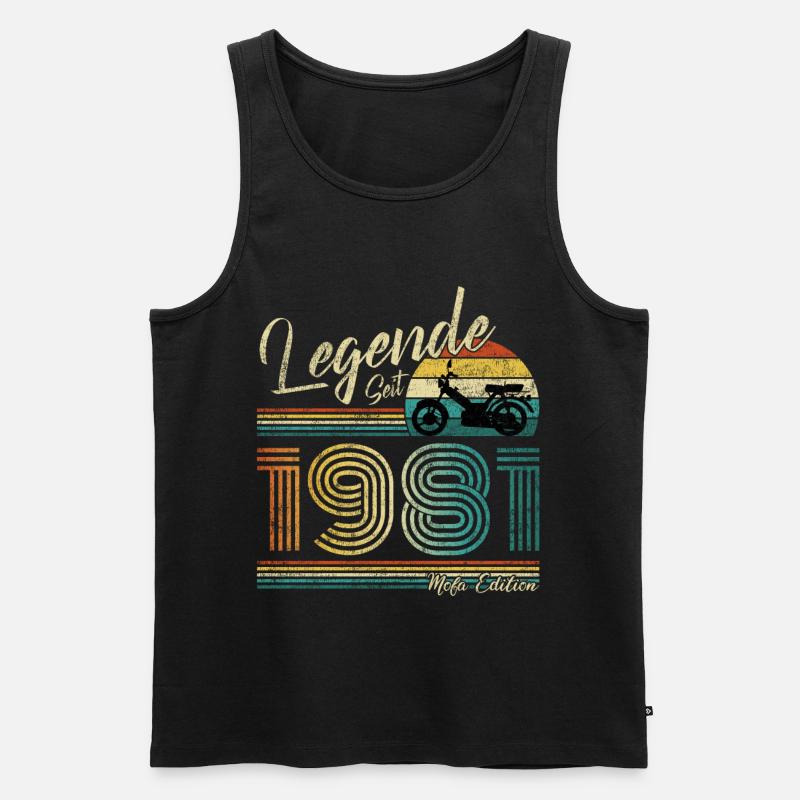 Legende Seit 1981 40. Geburtstag Mofa Edition - Männer Premium Bio Tank Top - Schwarz