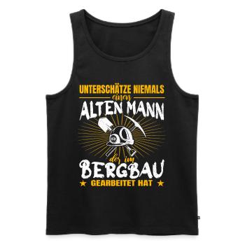 Bergbau Minenarbeiter Rentner Kumpel Bergmann - Männer Premium Bio Tank Top - Schwarz - Vorne - Michal (187cm)