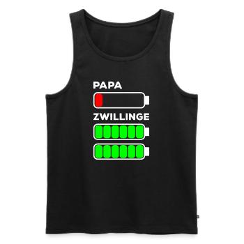 Papa Zwillinge Vater Akku leer Batterie Lustig - Männer Premium Bio Tank Top - Schwarz - Vorne - Michal (187cm)