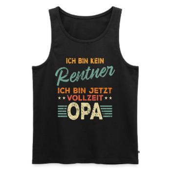 Ich bin kein Rentner ich bin jetzt Vollzeit Opa - Männer Premium Bio Tank Top - Schwarz - Vorne - Michal (187cm)