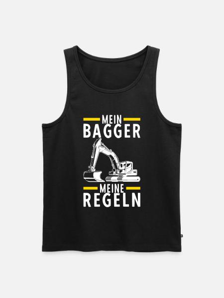 Bagger Baustelle Baggerfahrer Geschenkidee - Männer Premium Bio Tank Top - Schwarz