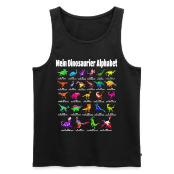 Mein Dinosaurier Alphabet Dino A-Z ABC T-Rex - Männer Premium Bio Tank Top - Schwarz - Vorne - Michal (187cm)