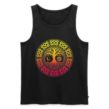 Yggdrasil Arbre de Vie Viking Symbole nordique - Débardeur bio Premium Homme - noir - Devant - AI Model Male 178 light (178cm)