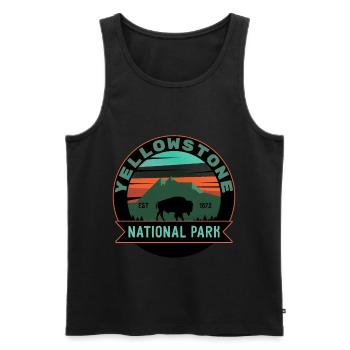 Yellowstone Nationalpark Design. - Männer Premium Bio Tank Top - Schwarz - Vorne - AI Model Male 178 light (178cm)