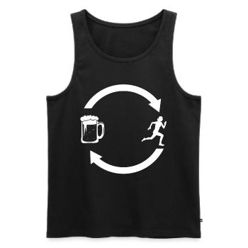 Beer Load Arrows and Running 1 - (RU) - Men's Premium Organic Tank Top - black - Front - AI Model Male 178 light (178cm)