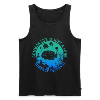 Coral reef scuba diver design, scuba diving - Men's Premium Organic Tank Top - black - Front - Michal (187cm)