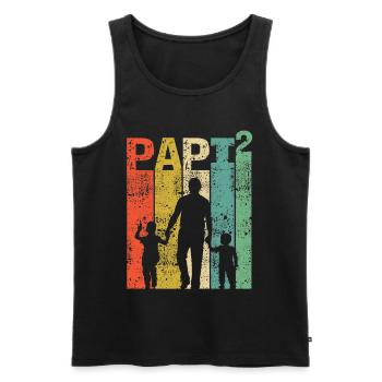 Daddy Twin Father of Twins Papa Father's Day - Men's Premium Organic Tank Top - black - Front - Michal (187cm)