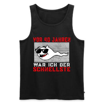 Vor 40 Jahren war ich der Schnellste 40.Geburtstag - Männer Premium Bio Tank Top - Schwarz - Vorne - Michal (187cm)