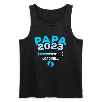 Papa 2023 loading - Männer Premium Bio Tank Top - Schwarz - Vorne - Michal (187cm)