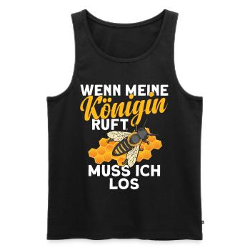Bienen | Königin ruft | Hobbyimker Bienenzüchter - Männer Premium Bio Tank Top - Schwarz - Vorne - AI Model Male 178 light (178cm)