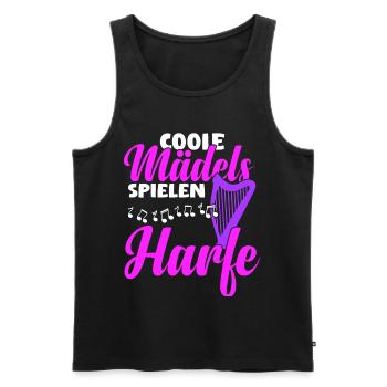 Harfe spielen | Harfen Musik | Harfe - Männer Premium Bio Tank Top - Schwarz - Vorne - AI Model Male 178 light (178cm)