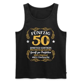 Geburtstag Männer 50 Jahre 50er 50 Geburtstag - Männer Premium Bio Tank Top - Schwarz - Vorne - Michal (187cm)