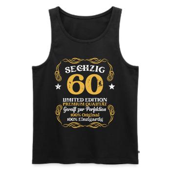Geburtstag Männer 60 Jahre 60er 60 Geburtstag - Männer Premium Bio Tank Top - Schwarz - Vorne - Michal (187cm)