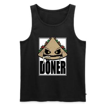 Funny Comic Kebab Kebab Fast Food Snack Fun - Men's Premium Organic Tank Top - black - Front - Michal (187cm)