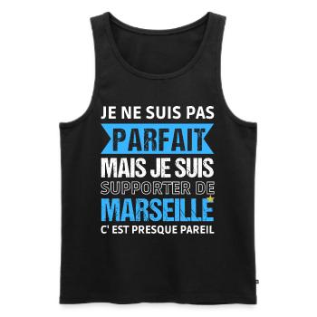 Supporter de Marseille cadeau pour Marseillais - Débardeur bio Premium Homme - noir - Devant - Michal (187cm)