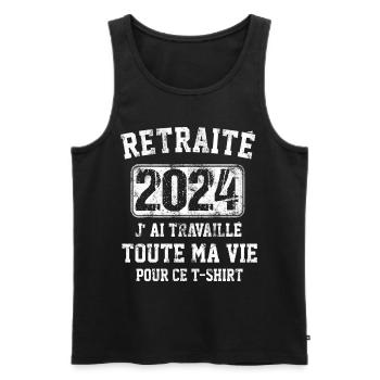 Retraité 2024 humour retraite cadeau pour retraité - Débardeur bio Premium Homme - noir - Devant - Michal (187cm)