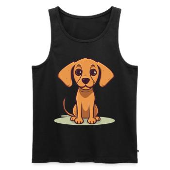 Conception de chien mignon pour les propriétaires de chiens - Débardeur bio Premium Homme - noir - Devant - Michal (187cm)
