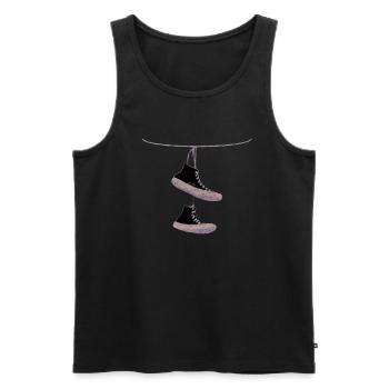 Sneaker - Männer Premium Bio Tank Top - Schwarz - Vorne - AI Model Male 178 light (178cm)