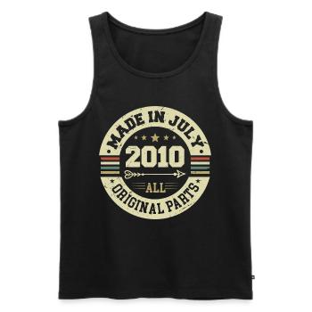 July 2010 Birthday present 2010 I Made in July - Men's Premium Organic Tank Top - black - Front - AI Model Male 178 light (178cm)