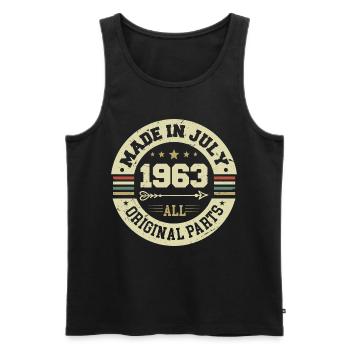 Juli 1963 Geburtstagsgeschenk 1963 I Made in July - Männer Premium Bio Tank Top - Schwarz - Vorne - Michal (187cm)