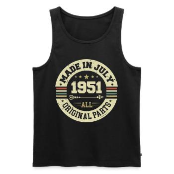Juli 1951 Geburtstagsgeschenk 1951 I Made in July - Männer Premium Bio Tank Top - Schwarz - Vorne - Michal (187cm)