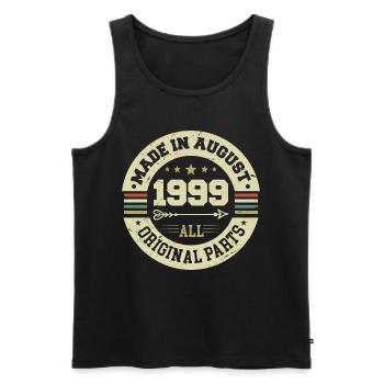 August 1999 Geburtstagsgeschenk August 1999 August - Männer Premium Bio Tank Top - Schwarz - Vorne - Michal (187cm)