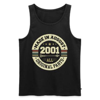 August 2001 Birthday Gift August 2001 August - Men's Premium Organic Tank Top - black - Front - Michal (187cm)